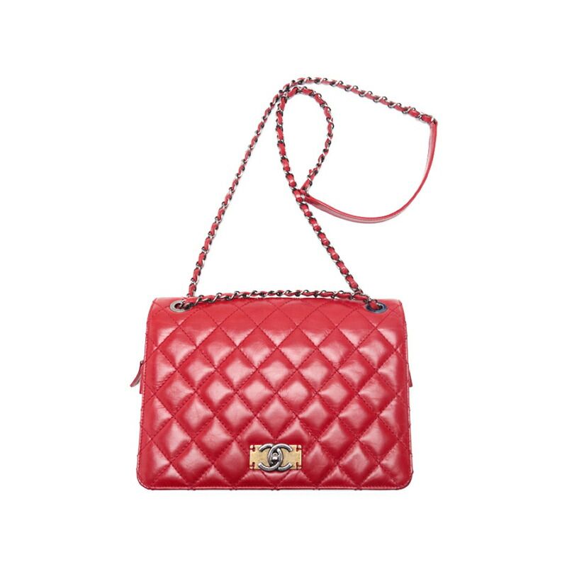 Chanel Matelasse Turnlock Chain Shoulder Vintage Calf Black With Silver And