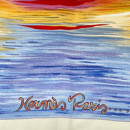 Hermes Carre 90 Les Perles De Turukana Pearls Scarf Silk Beige