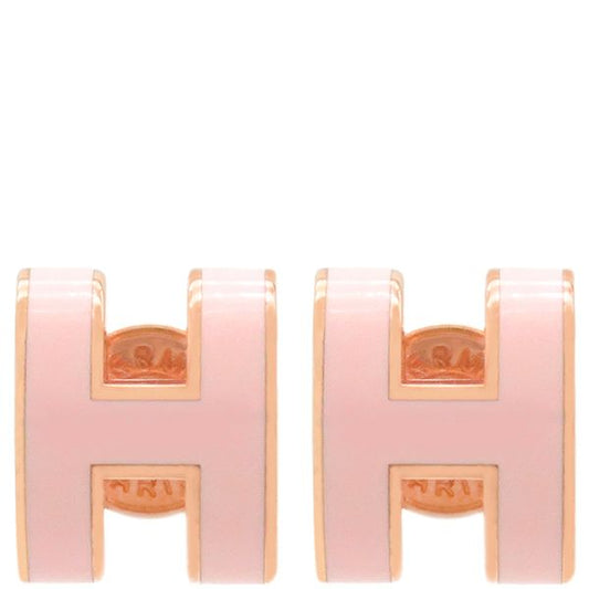 Hermes Earrings Pop Ash Hearrings Mini Metal Enamel Rose Dragee and Pink Gold