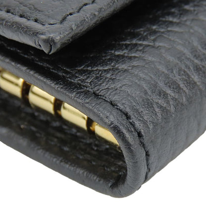 Gucci Key Case 456118 GG Marmont Leather Black Gold Hardware 6pcs Small Items