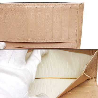 Chanel Trifold Long Wallet Bicolore Black Leather Women's Wallet