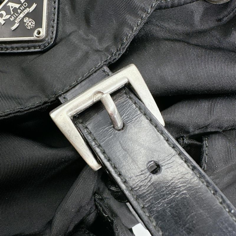 Prada Triangle Logo Backpack Daypack Prada Black