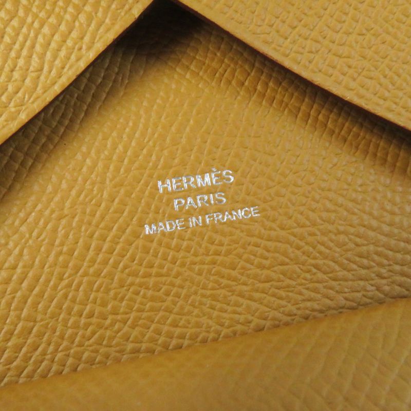 Hermes Calvi Duo Sesame Silver Hardware Vaux Epson Coin Case With Box Marked B