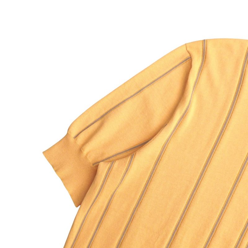 Hermes Short Sleeve T-shirt Size XL Striped Ribbed Sleeves Crewneck Knit