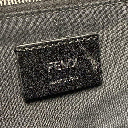 Fendi Waist Pouch Zucca Pattern 7va434 Dark Brown And Black Leather