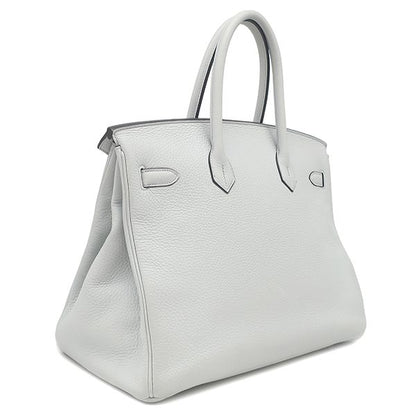 Hermes Handbag Birkin 35 Togo Blue Pale Gold Hardware Light Blue C Engraved