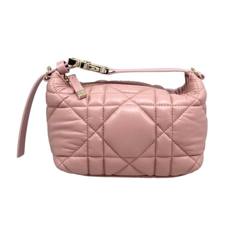 Christian Dior Handbag Nomad Pouch Small S5553omig Pink Gold Hardware Christian