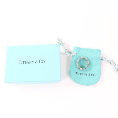 Tiffany & Co Somerset 4P 925 Diamond Ring Silver 8 With Box And Storage Bag
