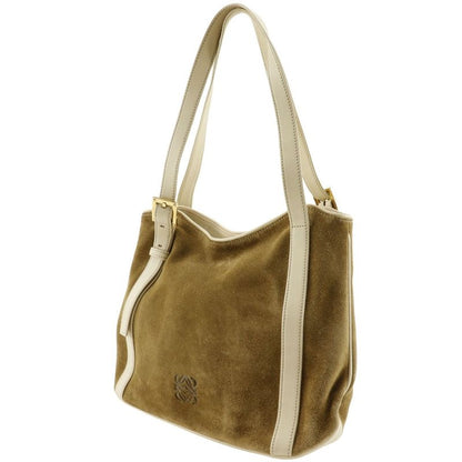 Loewe Anagram Suede Brown Women's Shoulder Bag