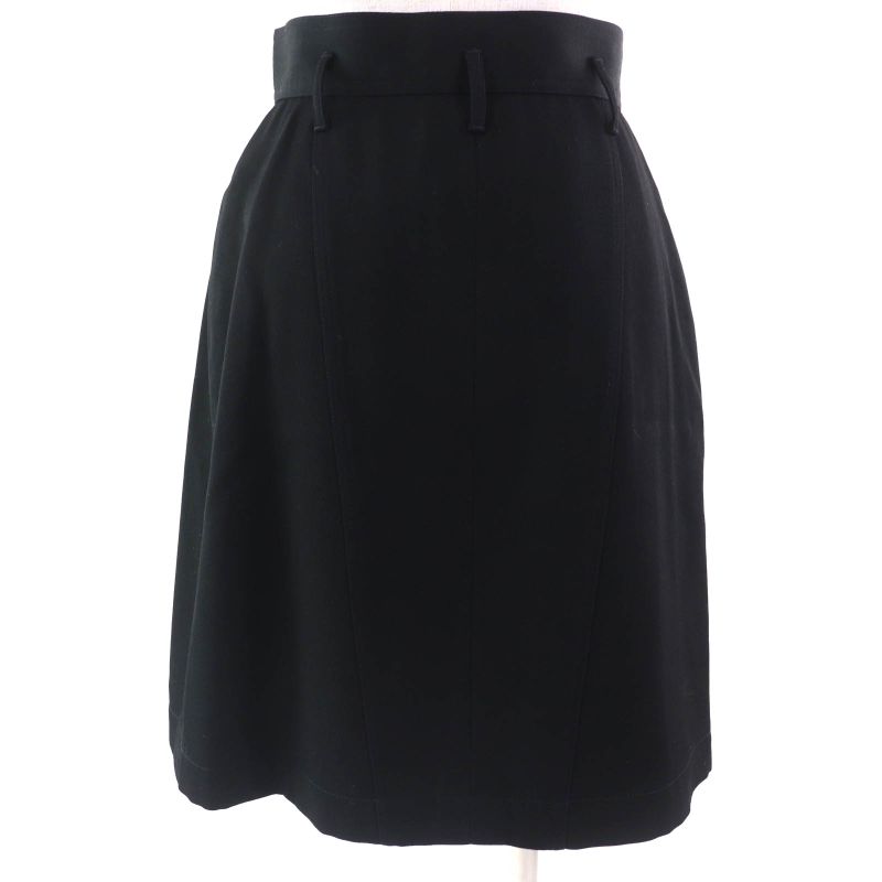 CHANEL Vintage P04919 100% Wool Coco Mark Button Coco Button Tight Skirt Lined