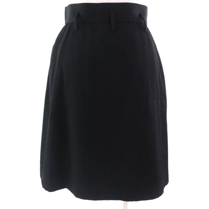 CHANEL Vintage P04919 100% Wool Coco Mark Button Coco Button Tight Skirt Lined