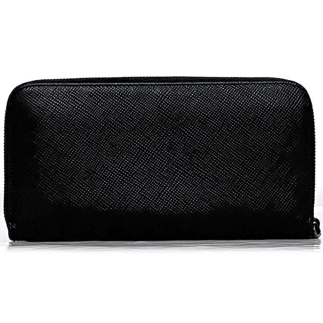 Prada Round Zipper Long Wallet F22959 Black NERO