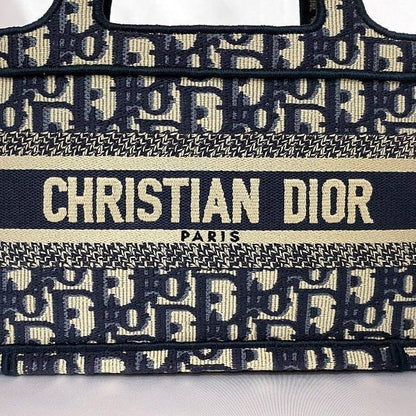 Christian Dior Handbag Book Tote Mini Navy Blue