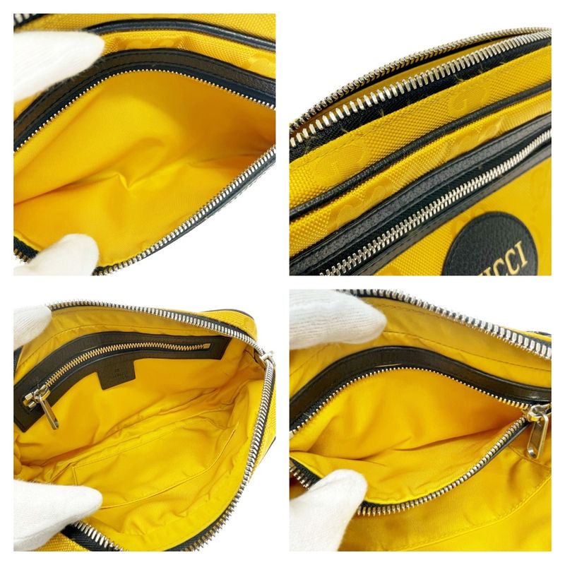 Gucci 631341 527066 Nylon GG Pattern Off the Grid Body Bag Yellow 404077 Body