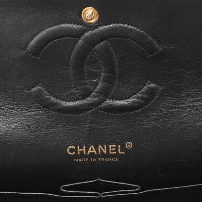 Chanel Chain Shoulder Bag Matelasse Double Flap 25 Caviar Skin Black (gold