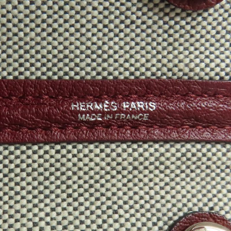 Hermes Garden Party TPM Silver Hardware Tote Bag Canvas Women