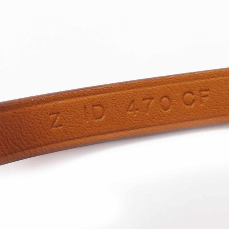 Hermes Rival Mini Gold Hardware Bracelet Bangle Leather Brown T1 With Z