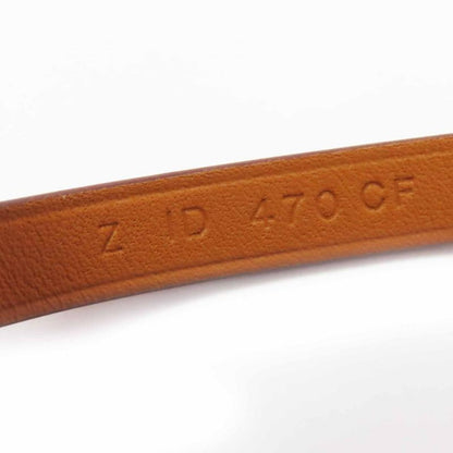 Hermes Rival Mini Gold Hardware Bracelet Bangle Leather Brown T1 With Z