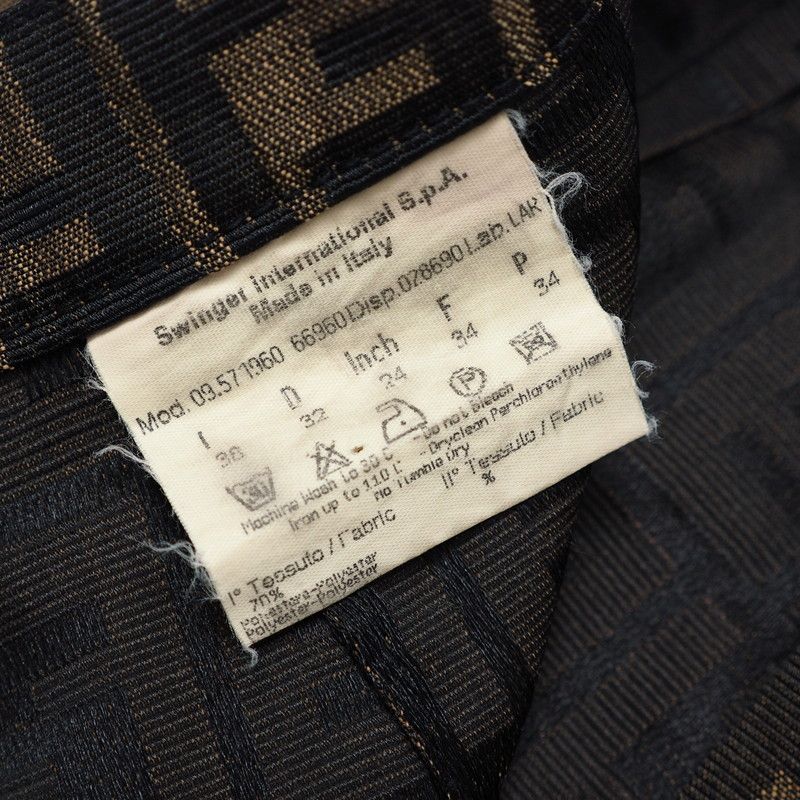 Fendi Skirt Size 38 Zucca Pattern FF Logo Total Mini Tight Made In Italy