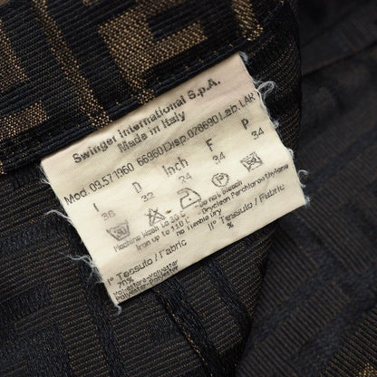 Fendi Skirt Size 38 Zucca Pattern FF Logo Total Mini Tight Made In Italy