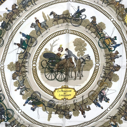 Hermes Carre 90 LA Promenade DE Longchamps Walk To Ron Chien Blue