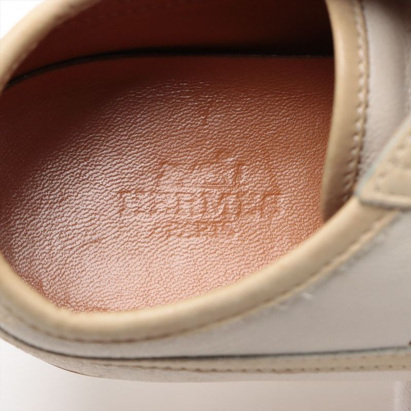 Hermes Leather Sneakers Women's 35 White And Beige Made In Italy