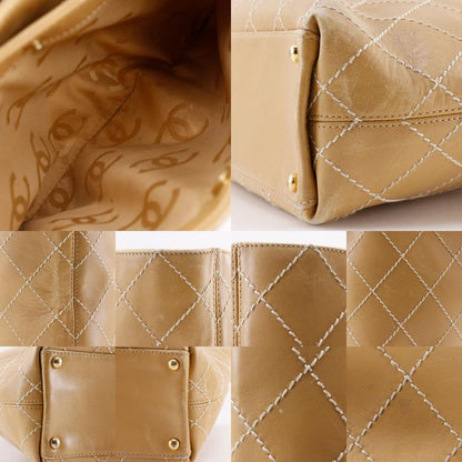 Chanel Wild Stitch Calf Beige Women's Tote Bag