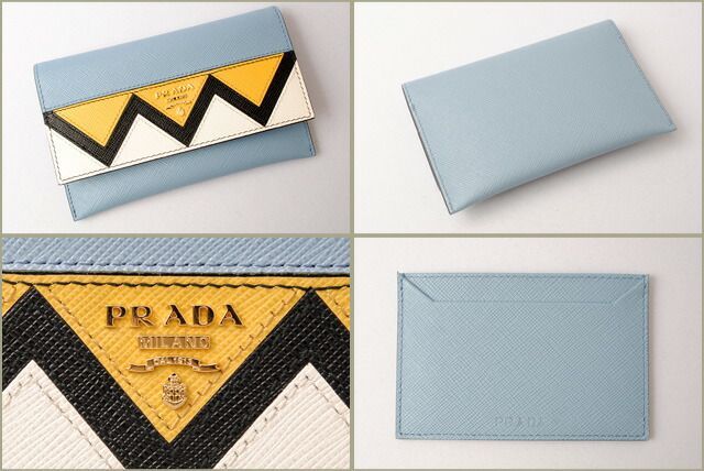 Prada Card Case Fold Wallet Prada 1mc004 Saffiano Greche Shape Pressed Leather