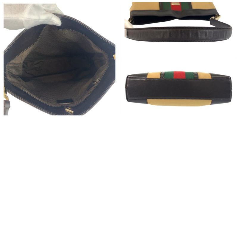 Gucci Sherry Line Beige Brown Gold Hardware Canvas/leather 001 4231 Shoulder