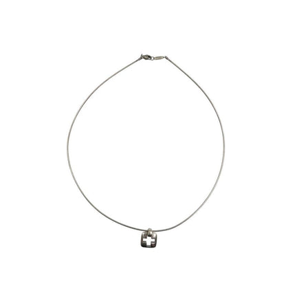 Tiffany & Co Open Cross Square Silver 925 Pendant Necklace 0938 Tiffany & Co