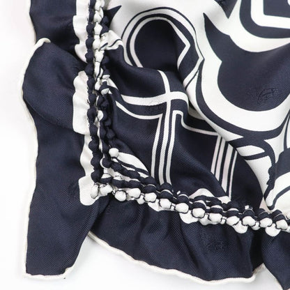 Hermes Coupes Tattoo Coupe Tattoo 100% Silk Full Design Scarf Navy With Box