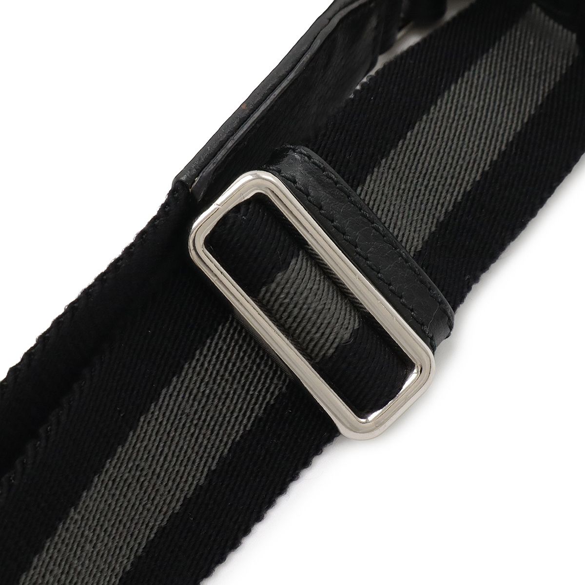 Gucci GG Nylon Shoulder Bag Crossbody Depth None Leather Black Black Gray