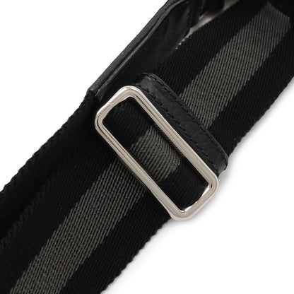 Gucci GG Nylon Shoulder Bag Crossbody Depth None Leather Black Black Gray