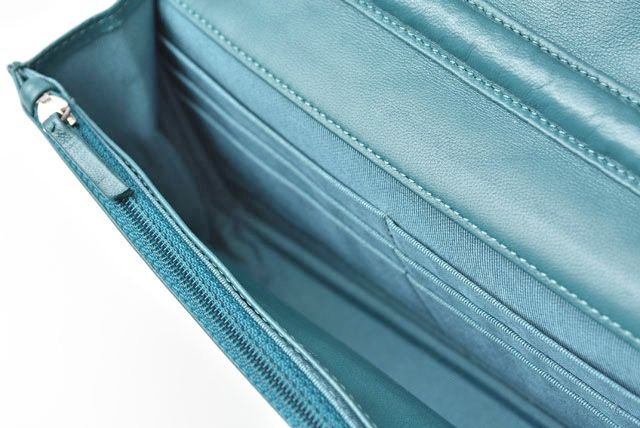 Chanel Chain Wallet Shoulder Bag Long Wallet Clutch Turquoise