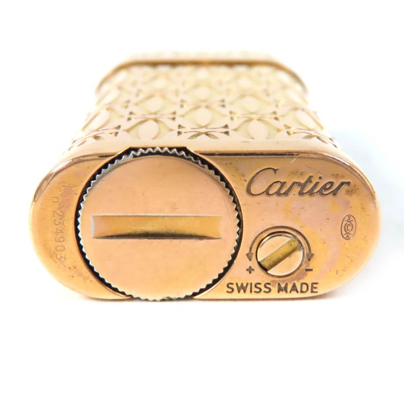 Cartier Godron Happy Birthday 2C Motif Roller Type Gas Lighter