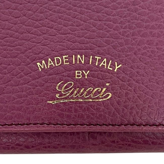 Gucci Bifold Long Wallet Purple Swing 354498 Wallet Leather