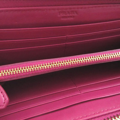 Prada Quilted Nylon Pink L Shaped Zipper Long Wallet 1042 Prada