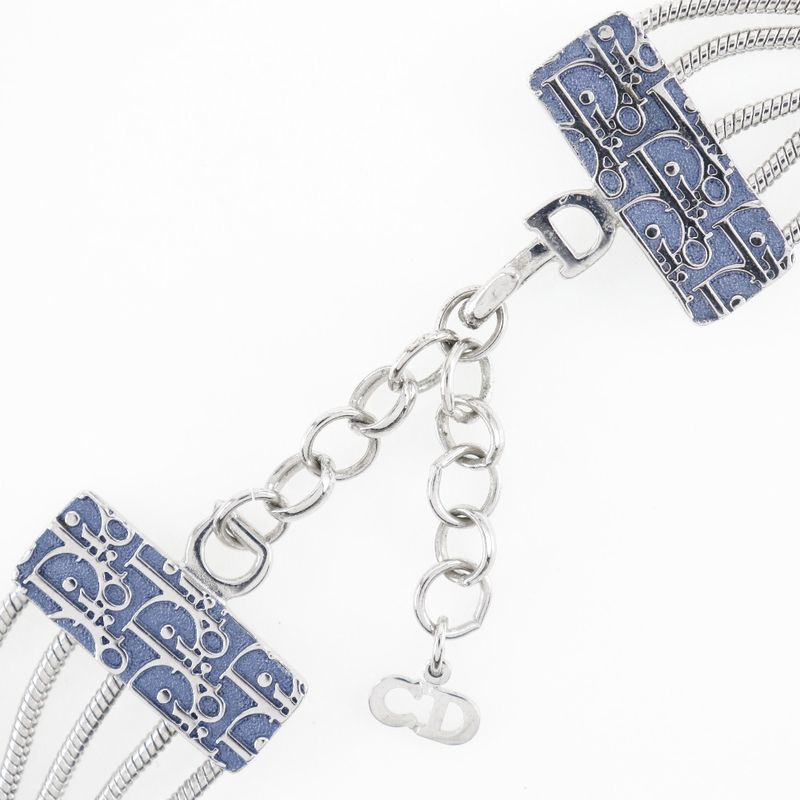 Dior Trotter 5strands Metal Silver Women's 56.8g Choker