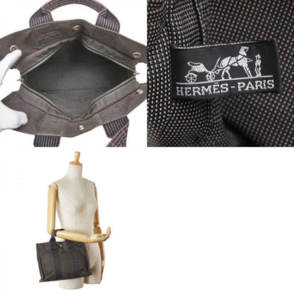 Hermes Her Line Tote PM Handbag Tote Bag Gray Black Canvas Women Hermes