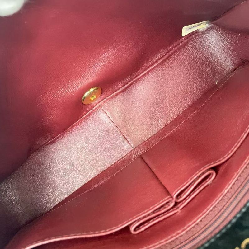 Chanel Full Flap Chain Shoulder Matelasse 1st Lambskin Black Shoulder Bag Gold