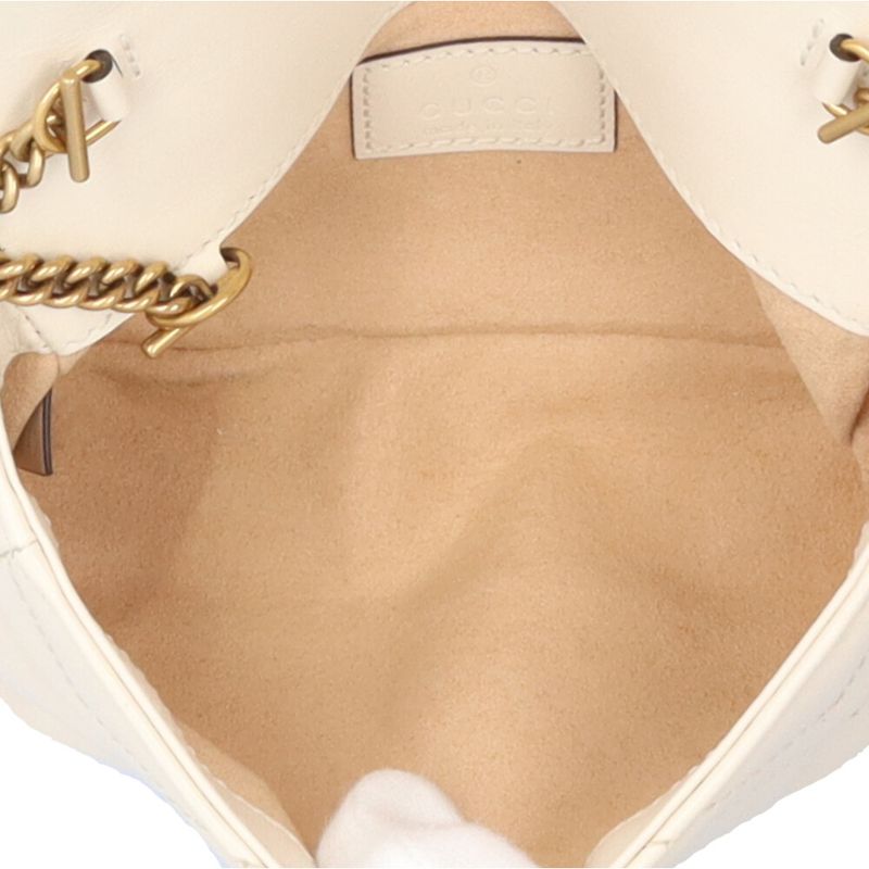 Gucci GG Marmont Shoulder Bag Leather 476433 White Ladies Gucci  Gucci
