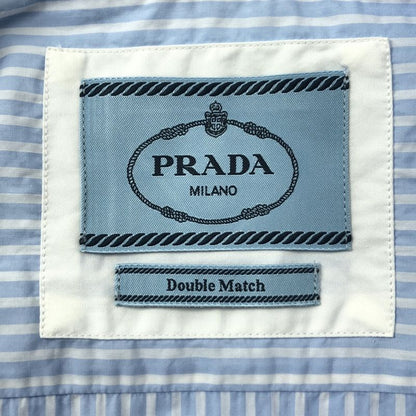Prada - 2025ss - Double Match Stripe Cut Open Collar Short Sleeve Shirt - S -