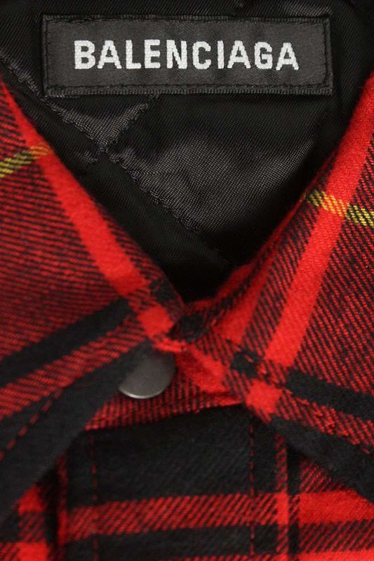 Balenciaga 594900 Tgm10 Quilted Check Shirt Blouson Men's 38