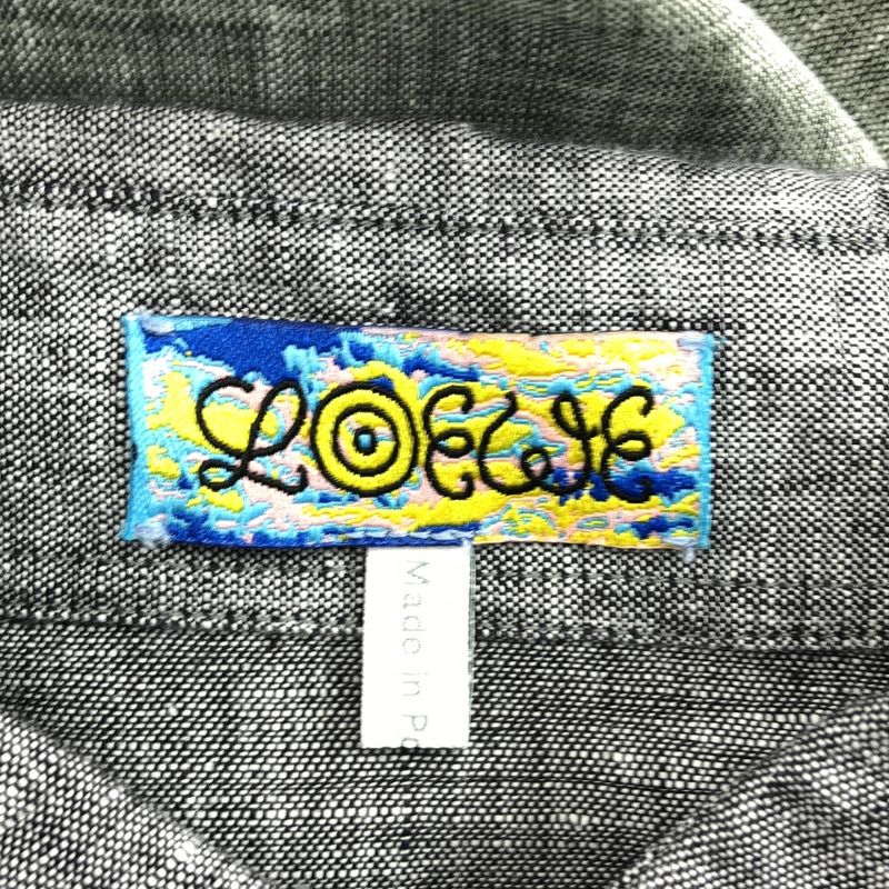 Loewe - Two Tone Linen Long Sleeve Shirt - S - Gray Green - Mens