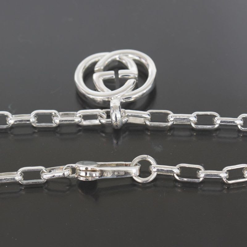 Gucci G Logo Necklace Silver 925 Unisex E1033