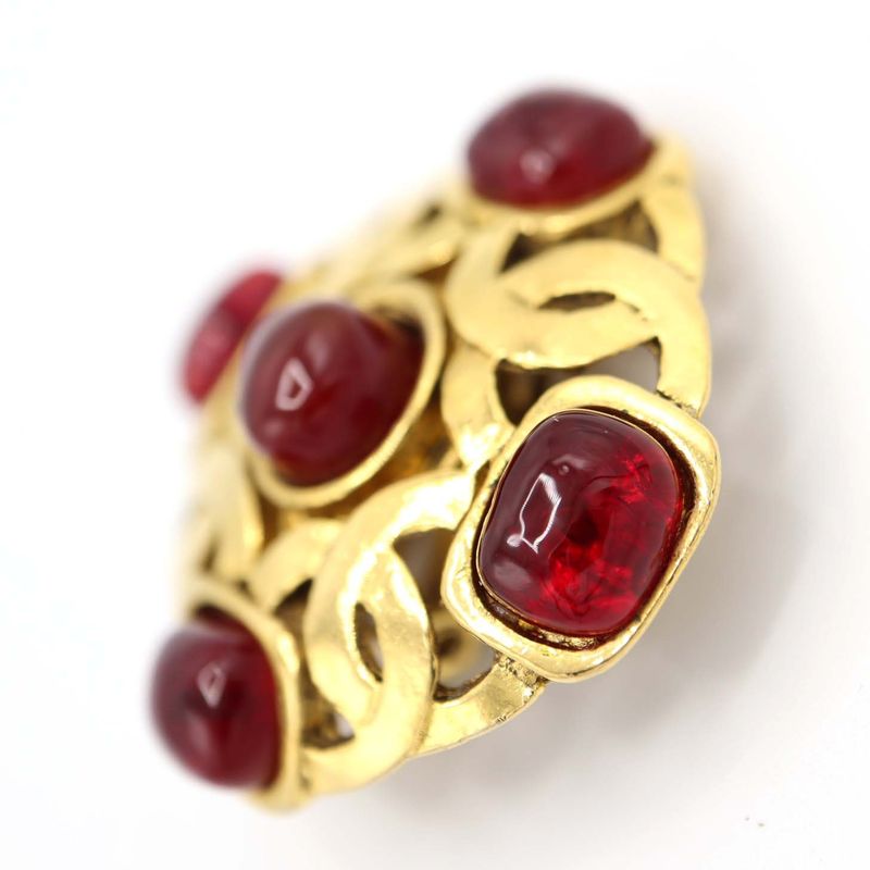 Chanel Earring Gripore Vintage Accessory Red Ladies K604