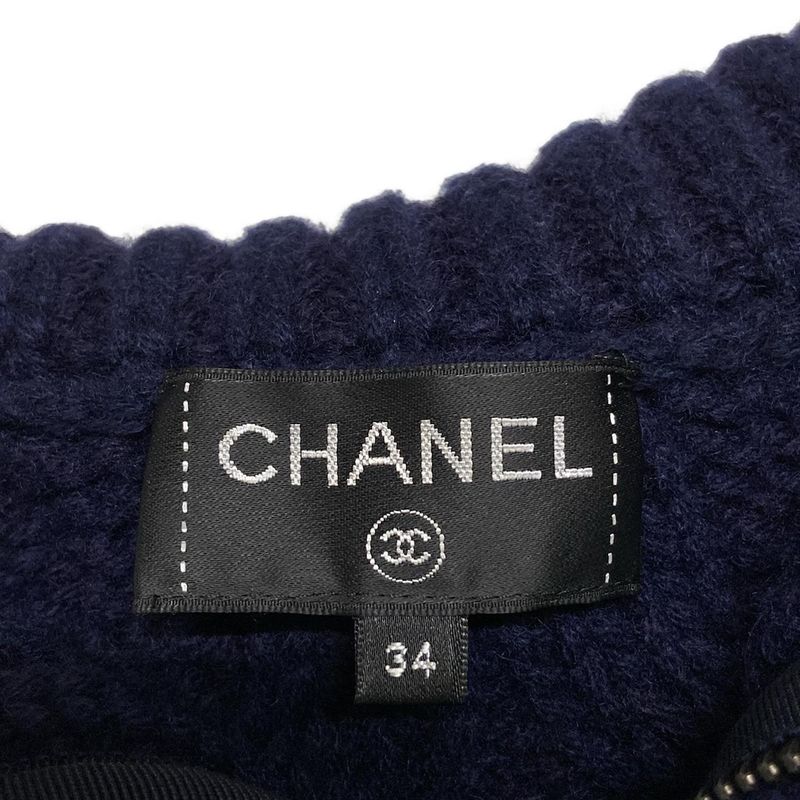 Chanel Long Sleeved Sweater Size 34 S Women - P59162 Dark Navy Cashmere Blend /