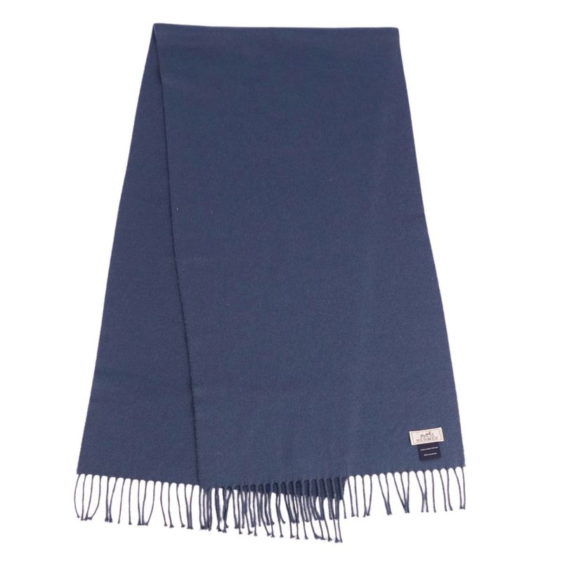 Hermes Scarf Shawl 100% Cashmere Fringe Lo