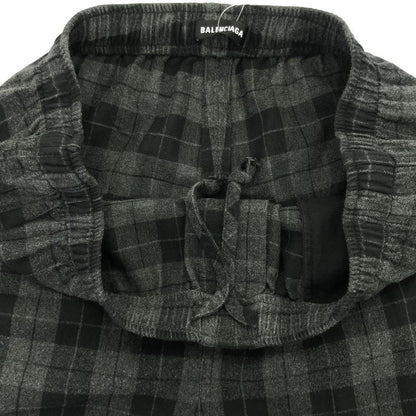 Balenciaga Check Flannel Easy Pants 534295 Tem20 Black and Gray 46
