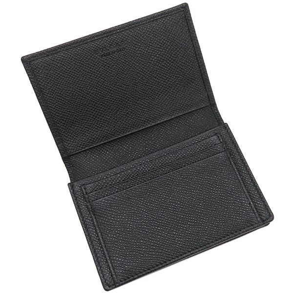 Bvlgari Card Case Bvlgari Man Leather Black Silver Hardware Black Card Holder